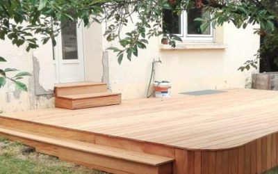Terrasse de plain-pied en bois exotique Garapa 20m2