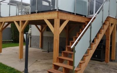 Terrasse sur pilotis en bois exotique Cumaru de 17m²