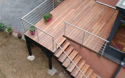 Terrasse sur pilotis en bois exotique Cumaru