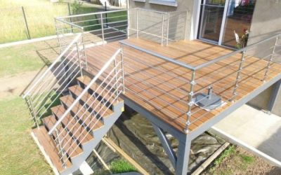 Terrasse sur pilotis en bois exotique Ipé de 20m²