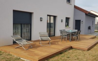 Terrasse de plain-pied en bois exotique Ipé de 36m²