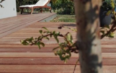 Terrasse de plain-pied en bois exotique Ipé de 50m²