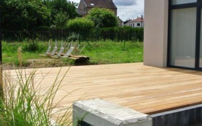 Terrasse de plain-pied en bois exotique Garapa 70m2