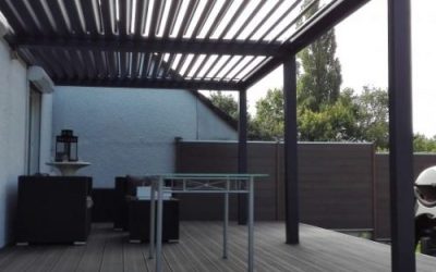 Terrasse de plain-pied en bois composite 32m²