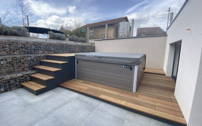 Terrasse spa sur mesure en bois exotique Ipé de 13m2