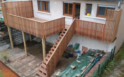 Terrasse sur pilotis en bois exotique Ipé