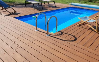 Terrasse piscine en Bambou de 40m2
