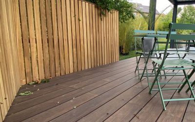 Terrasse de plain-pied en bambou de 21m2