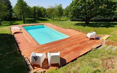 Terrasse piscine en Tigerwood – Muiracatiara de 52m2