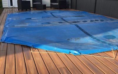 Terrasse piscine en bois composite de 36m²