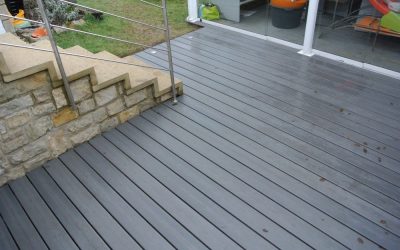 Terrasse de plain-pied en bois composite 15m²