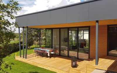 Terrasse multi-niveaux en bois exotique Garapa 53m²