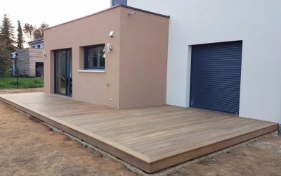 Terrasse plain-pied en bois exotique Ipé  36m2