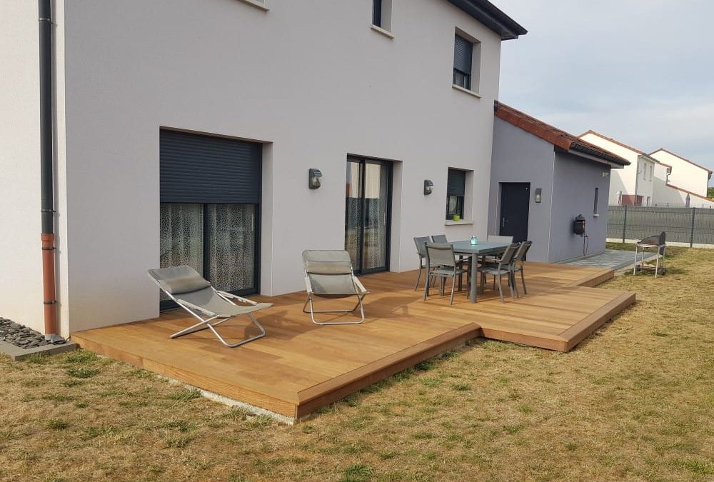 Terrasse de plain-pied en bois exotique Ipé 36m2