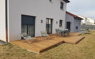 Terrasse de plain-pied en bois exotique Ipé 36m2