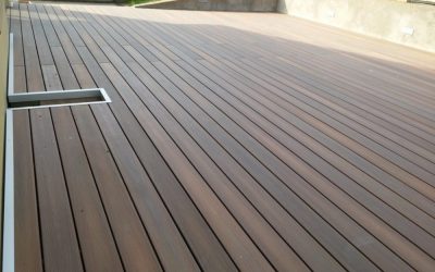 Terrasse de plain-pied en bois composite 105m²
