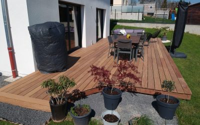 Terrasse de plain-pied en bois exotique Cumaru 37m²