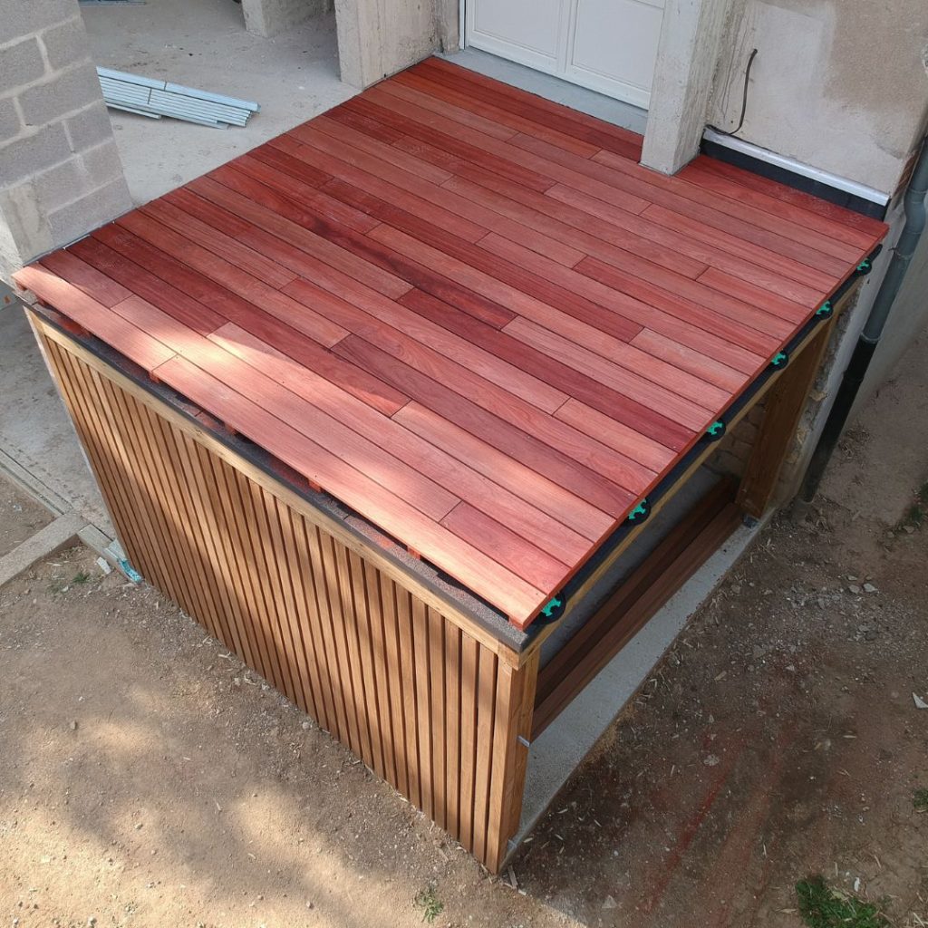 terrasse pilotis étanche-bardage Ayous-padouk-bois exotique-thionville-tereny-moselle-14m2