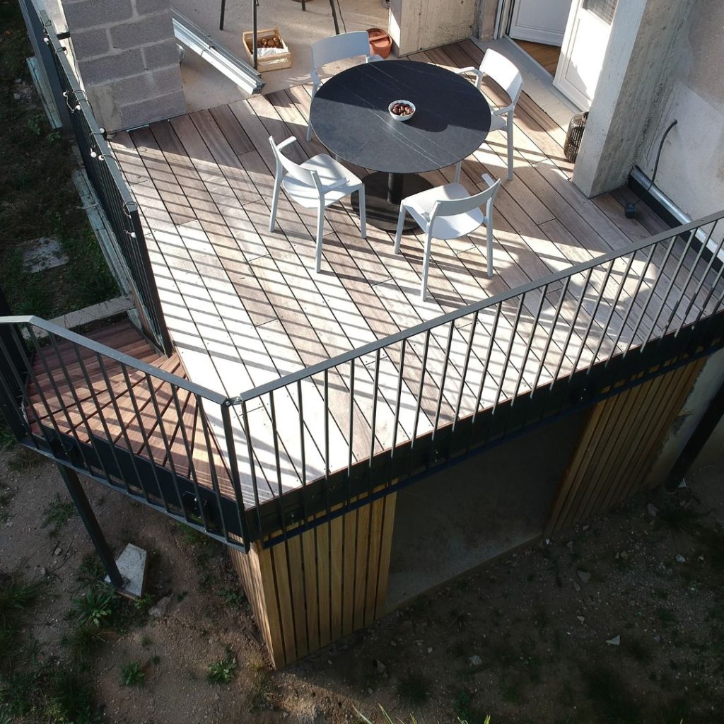 terrasse pilotis étanche-bardage Ayous-padouk-bois exotique-thionville-tereny-moselle-14m2