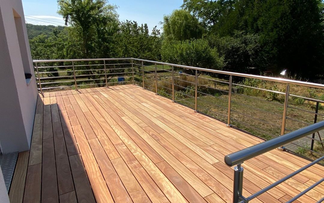 Terrasse toit en bois exotique Cumaru de 25m2