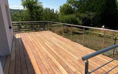 Terrasse toit en bois exotique Cumaru de 25m2