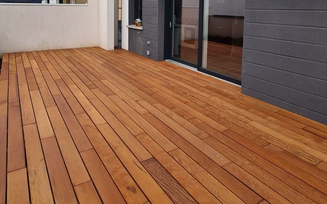 Terrasse et Allée en bois exotique Tamarindo 46m2