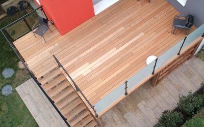 Terrasse sur pilotis en bois exotique Garapa de 24m2