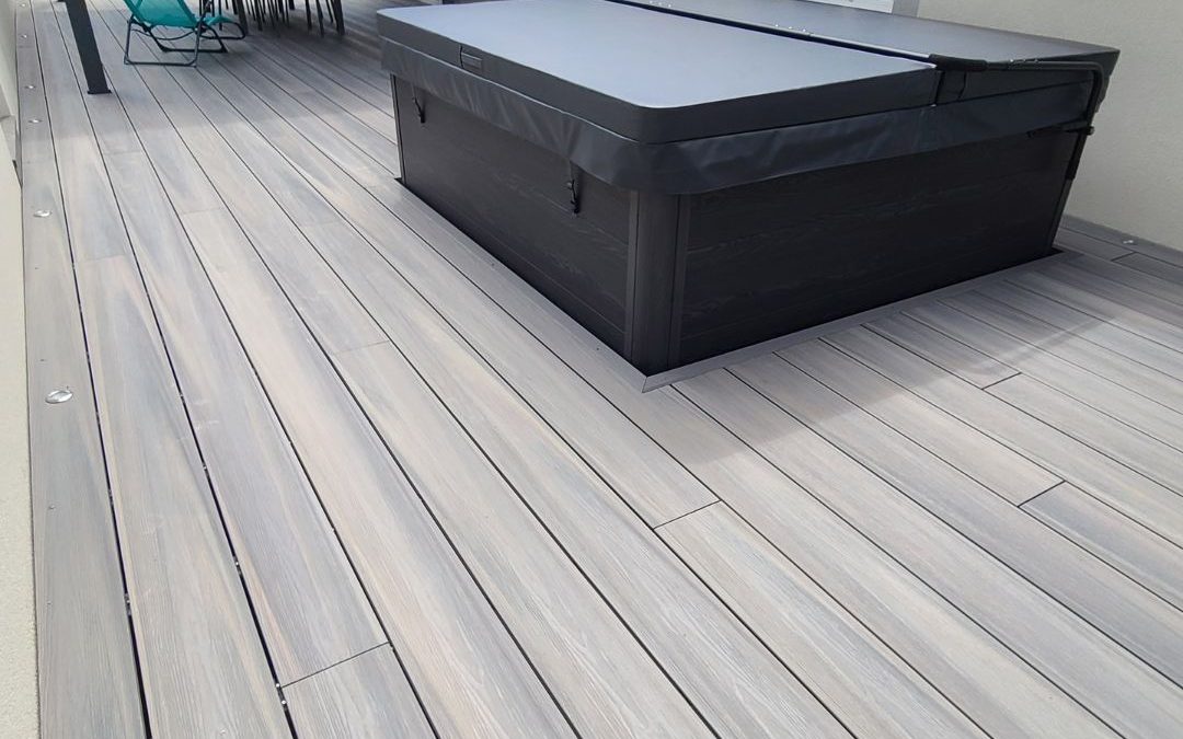 Terrasse spa en bois composite de 60m2