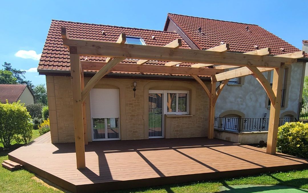 Terrasse de plain-pied en bambou de 40m2