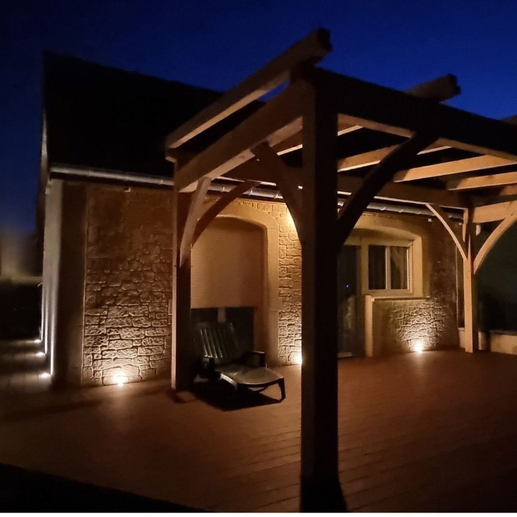 terrasse bois-rénovation terrasse- bambou caramel-éclairage Led Terrasse-tereny-les étangs-moselle-40m2
