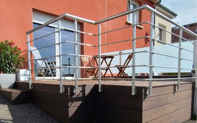 Terrasse surélevée en bambou de 12m2